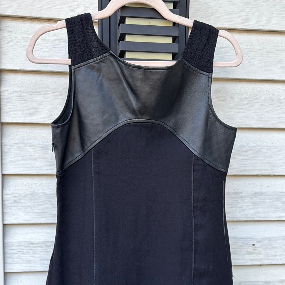 ARAYAL France Ladies black silk leather dress-6-GORGEOUS!WEDDING-ARRY - Picture 7 of 10